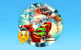 Round jigsaw Puzzle Collect funny Christmas pictures - Similar Game
