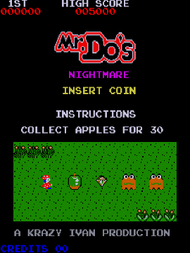 Play Mr.Do's Nightmare (hack by Krazy Ivan) Now -  :xxx - :yyy Game Screenshot