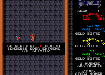 Play Gauntlet (German, rev 3) Now - Arcade :xxx - :yyy Game Screenshot