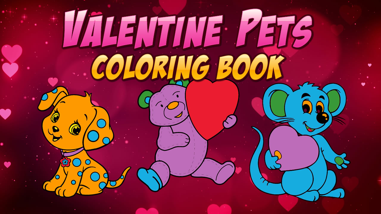Valentine Pets Coloring Book gameplay screenshot