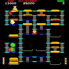Spiele jetzt Burger Time (Data East Set 1) - Arcade :xxx – :yyy Spiel-Screenshot