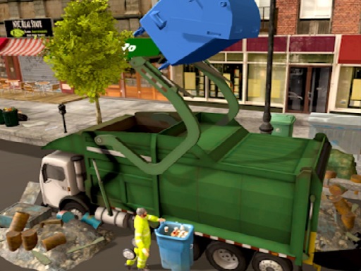 Town Clean Garbage Truck Games