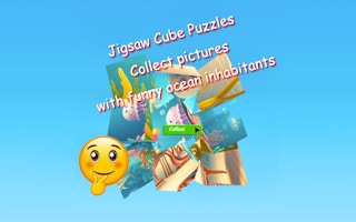 Jigsaw Cube Puzzles Collect Pictures of Funny Ocean Inhabitants - Free jigsaw-puzzles Game Like Music Notes Tile Image Scramble