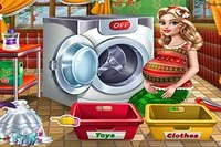 Играть в Мама стирает: рождественские игрушки сейчас -  Скриншот игры :xxx - :yyy