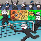 stick figure badminton gameplay screenshot
