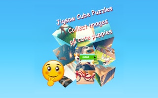 Jigsaw Cube Puzzles Collect Pictures with Cute Puppies - Free jigsaw-puzzles Game Like Music Notes Tile Image Scramble