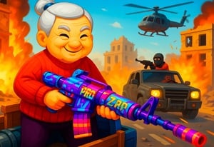 Granny with a machine-gun: Apocalypse Play Granny with a machine-gun: Apocalypse Now