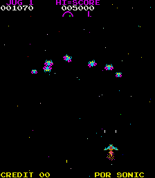 Play Moon Cresta (SegaSA / Sonic) Now -  :xxx - :yyy Game Screenshot