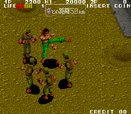 Spiele jetzt Ikari Three - Die Rettung (Japan, Drehgriffel) - Arcade :xxx – :yyy Spiel-Screenshot