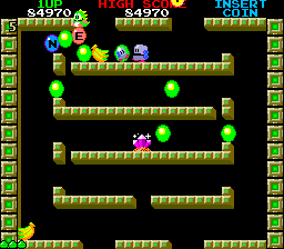 Juega a Bobble Bobble (hack ilegal redux para PCB Bobble Bobble) ahora - Arcade Captura de pantalla de :xxx - Juego :yyy