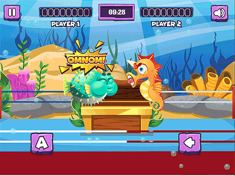 Play Sea Monsters Food Duel Now - 2 Player :xxx - :yyy Game Screenshot
