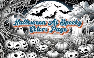 Halloween Ai Spooky Colors Page - Free coloring Game Like 익명 마스크 컬러링