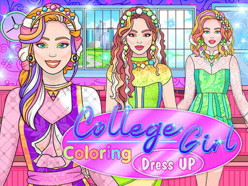 College Mädchen Coloring Ankleid - Free Spiele für Art Game