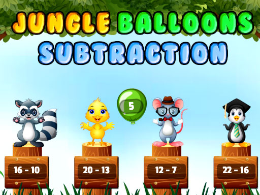 Jungle Balloons Subtraction Games