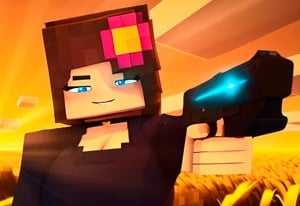 Play Noob Shooter Girl Defense Now - Shooting :xxx - :yyy Game Screenshot