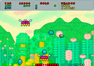 Spiele jetzt Fantasy Zone (Rev A, ungeschützt) - Arcade :xxx – :yyy Spiel-Screenshot