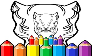 Black Panther Mask Coloring Pages - Free kids Game Like Police