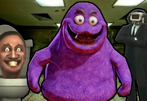 Play Grimace Shake: Escape Skibidi and Cameraman Now -  :xxx - :yyy Game Screenshot