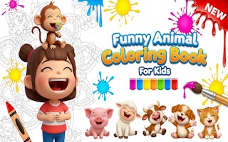 Funny Animal Coloring Book for Kids - Free coloring Game Like 와onder 색칠