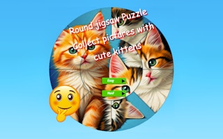 Round Jigsaw Puzzle Collect Pictures with Cute Kittens - Free jigsaw-puzzles Game Like Musiknoten-Titelbild-Scherei