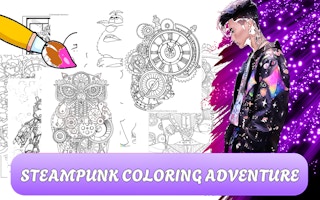 Steampunk Coloring Adventure - Free kids Game Like Tic-Tac-Toe Mouse Vs. Cat