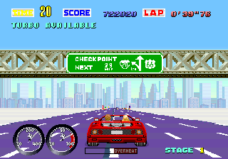 Play Turbo Out Run (cockpit, FD1094 317-0107 decrypted) Now -  :xxx - :yyy Game Screenshot