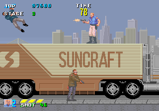 Play E-Swat - Cyber Police (set 2, Japan, FD1094 317-0128 decrypted) Now -  :xxx - :yyy Game Screenshot