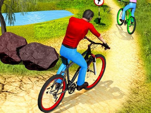 アップヒル オフロード自転車ライダー