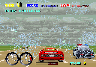 Play Turbo Out Run (Japan, deluxe cockpit, FD1094 317-0101) Now -  :xxx - :yyy Game Screenshot