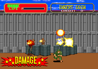 Play Line of Fire / Bakudan Yarou (US, FD1094 317-0135 decrypted) Now -  :xxx - :yyy Game Screenshot