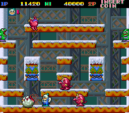 Play Snow Bros. - Nick & Tom (The Winter Bobble hardware bootleg) Now -  :xxx - :yyy Game Screenshot