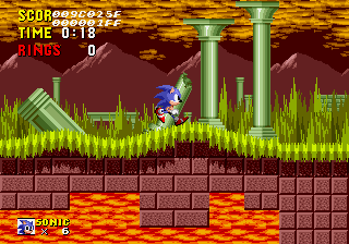 Играть в Исправления ошибок Sonic 1 и акционные палитры сейчас -  Скриншот игры :xxx - :yyy