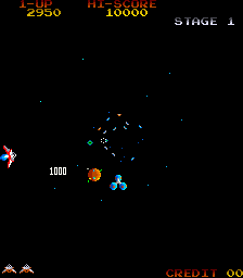 Spiele jetzt Gyruss (Centuri) - Arcade :xxx – :yyy Spiel-Screenshot