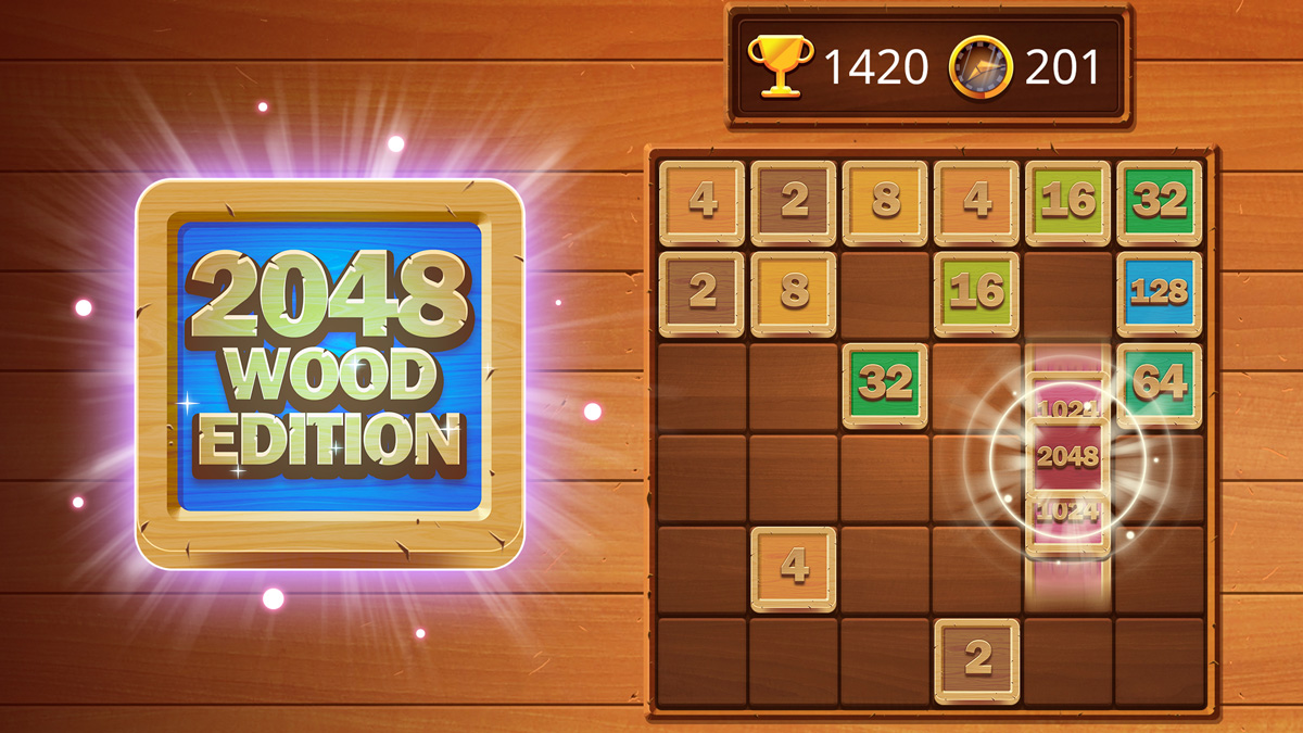 2048 Wood Edition gameplay screenshot