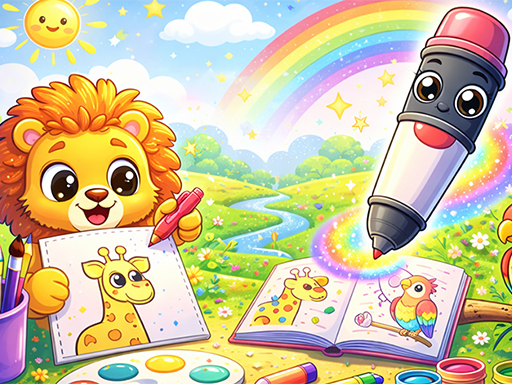 Jogue Livro De Colorir Mágico Para Pequenos Artistas online grátis - Captura de tela do jogo de hypercasual